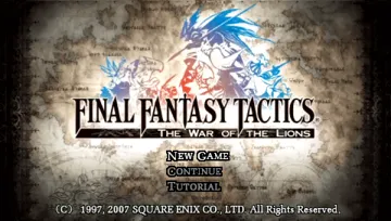 Final Fantasy Tactics - The War of the Lions (EU) screen shot title